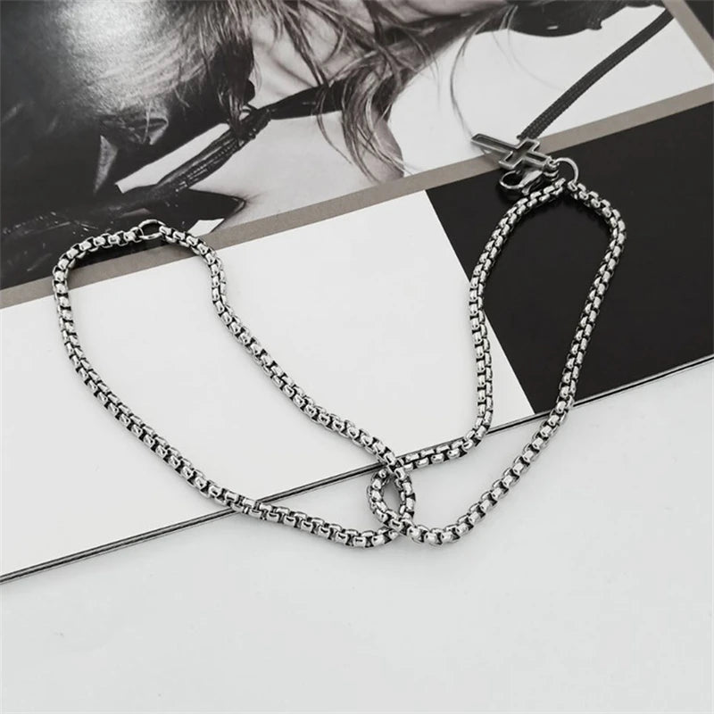 Double Chain Cross Bracelet