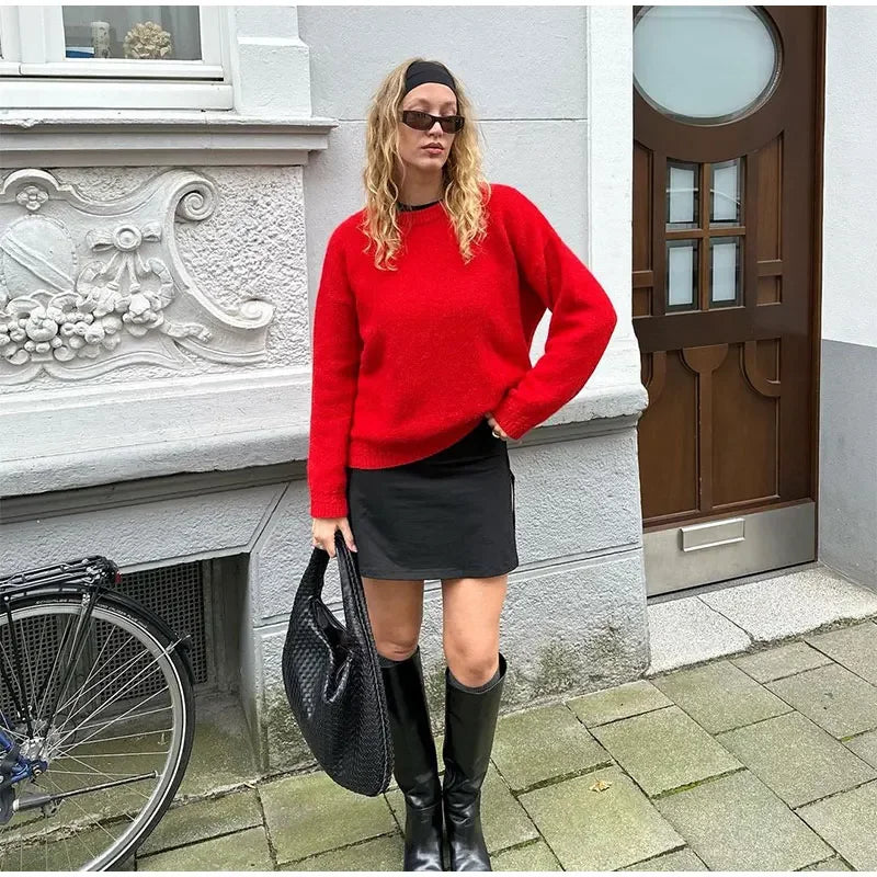 Red Knitted Pullover