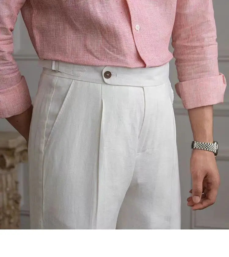 Italian Linen High-Waist Men’