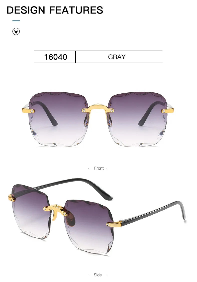 Rimless Women's Gradient Sunglasses