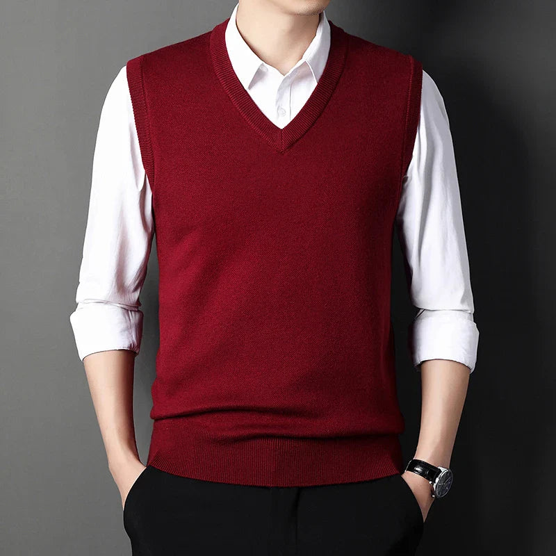 Casual Solid Color Sweater Vest