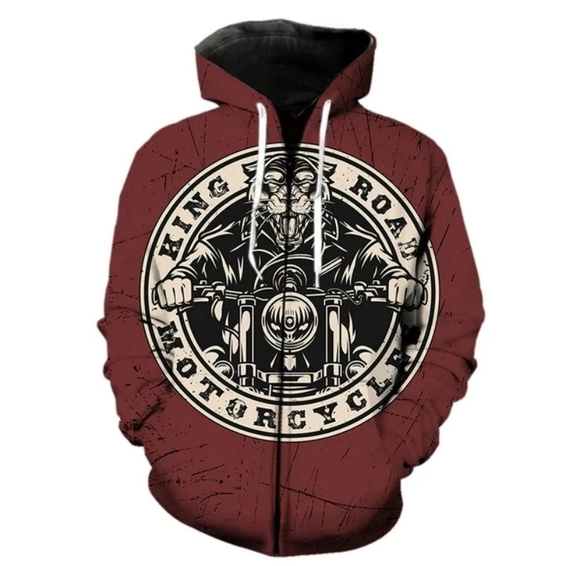 Moto Zipper Vintage Hoodie