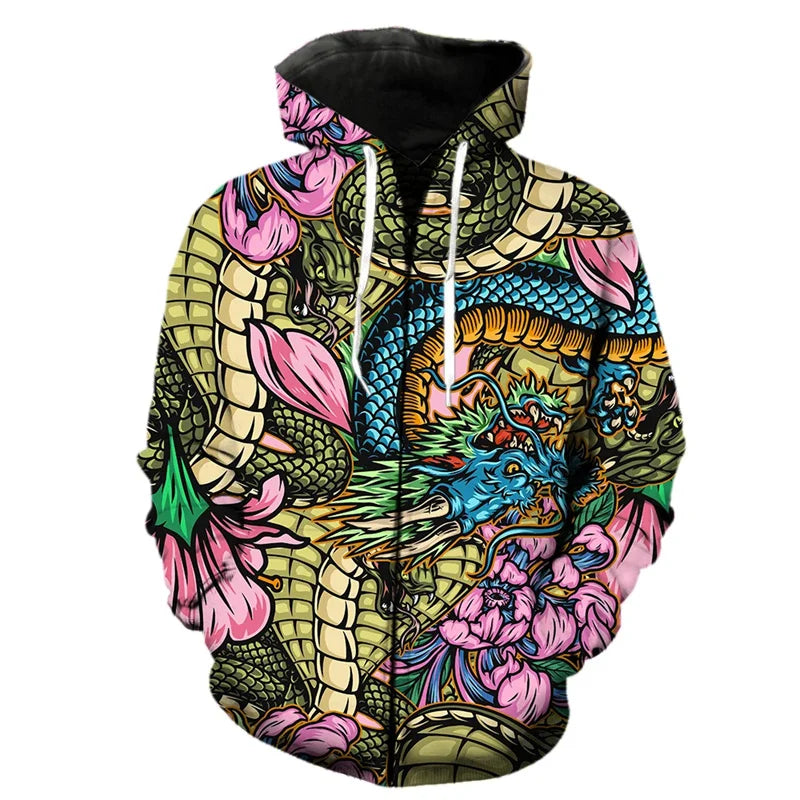 Dragon 3D Zipper Hoodie