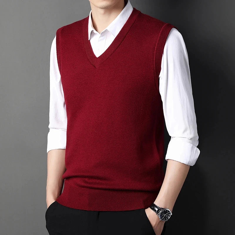 Casual Solid Color Sweater Vest