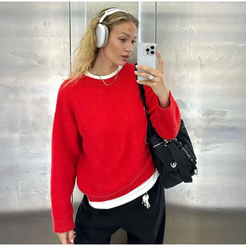 Red Knitted Pullover