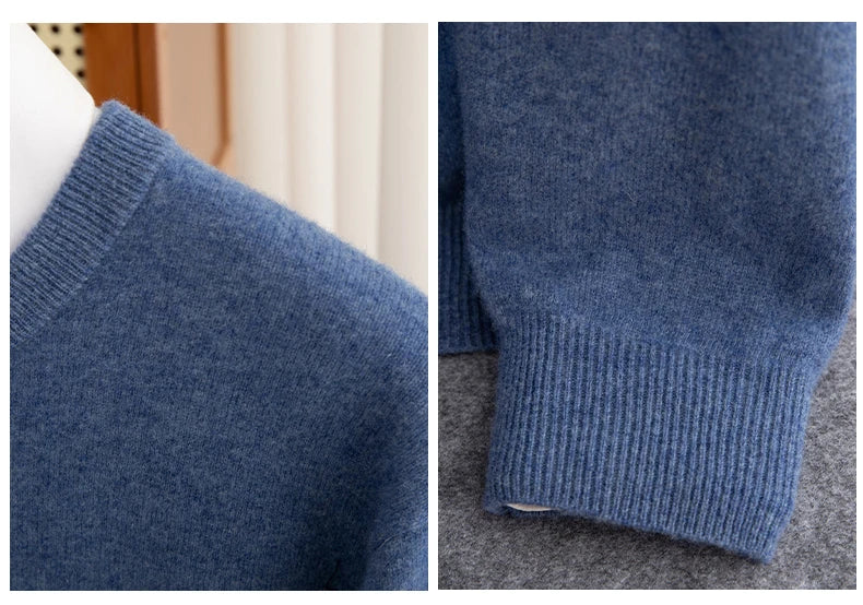 Pure Wool Men’s O-Neck Sweater