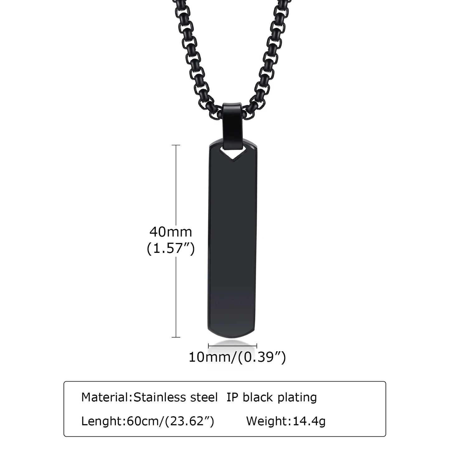 A-Z Initial Bar Necklace for Men