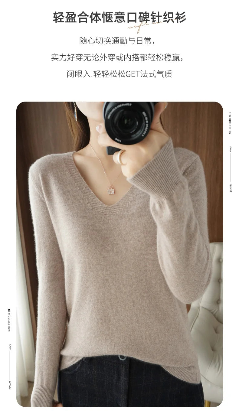 V-Neck Lace Pullover Sweater