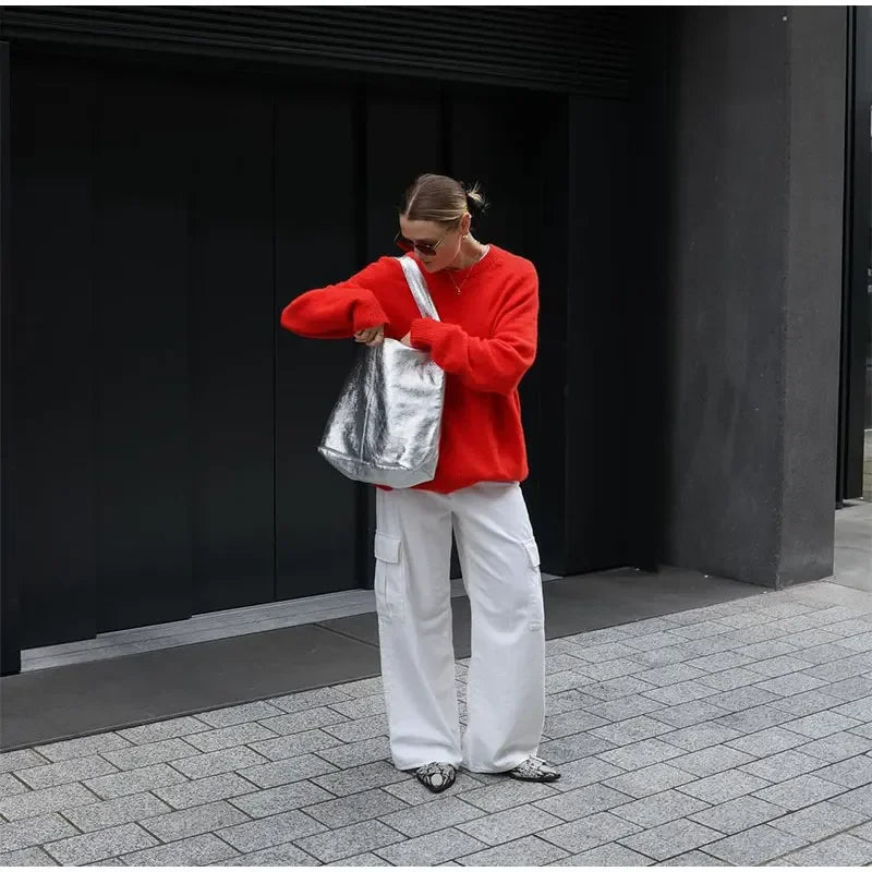 Red Knitted Pullover