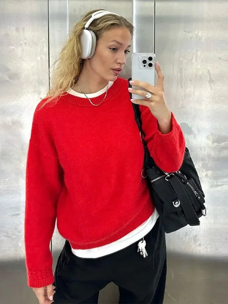 Red Knitted Pullover