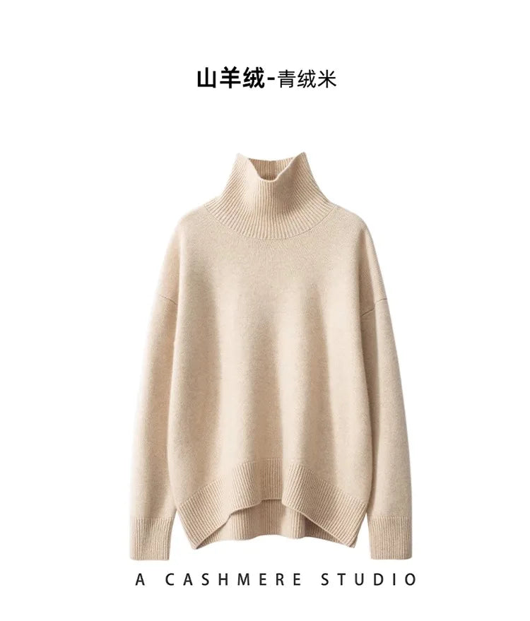 Autumn Thick Cashmere High Neck Sweater