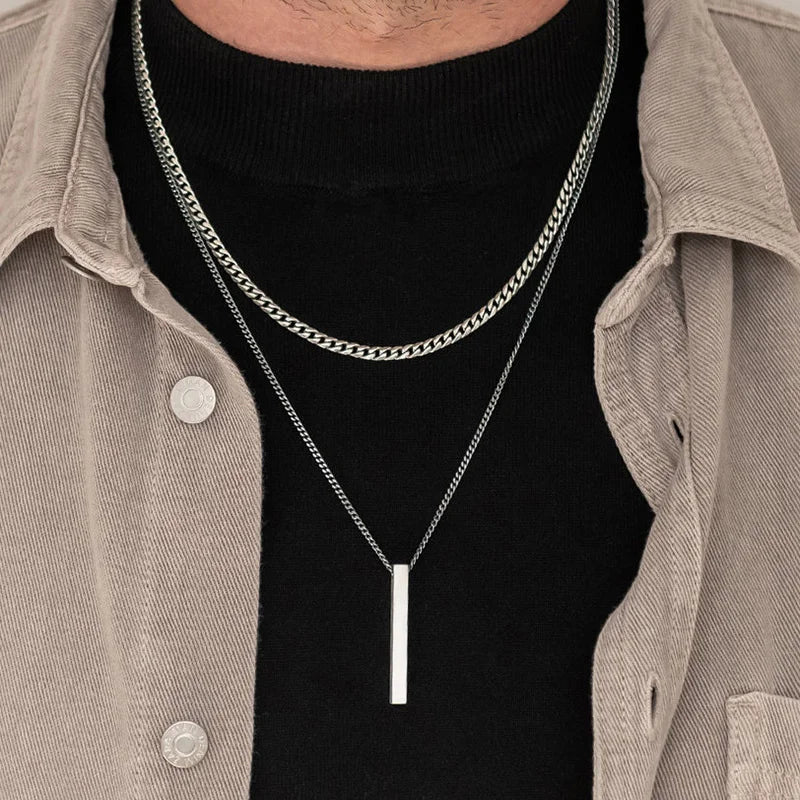 3D Vertical Bar Necklace