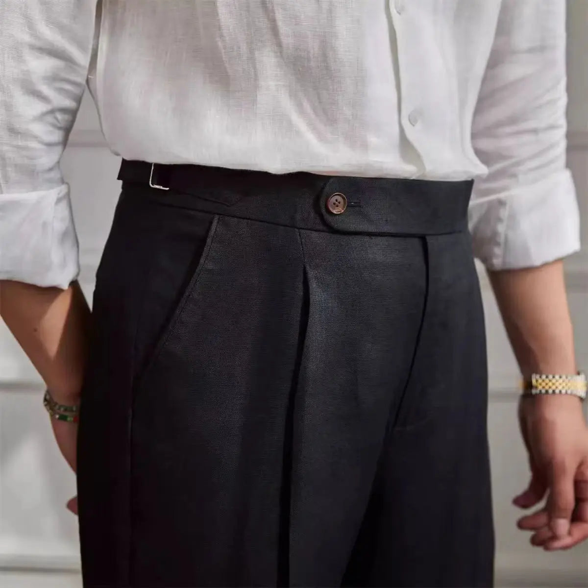 Italian Linen High-Waist Men’