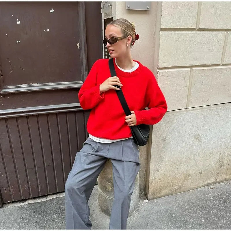 Red Knitted Pullover