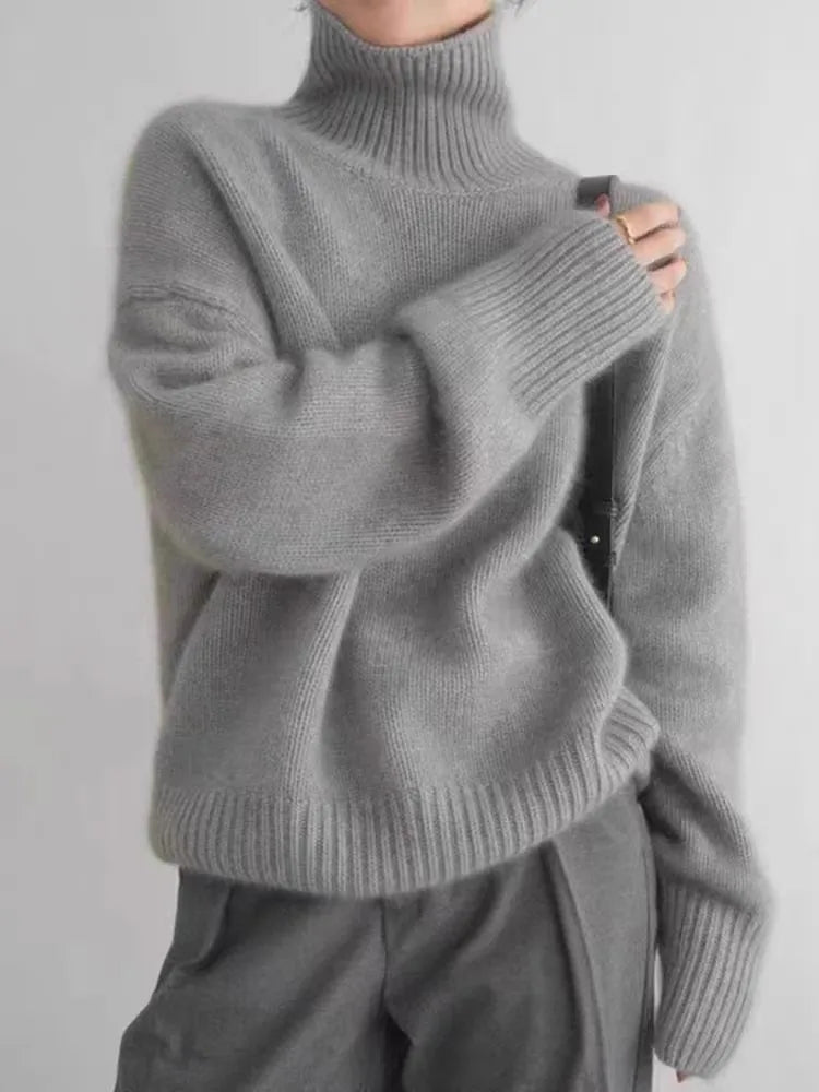 Autumn Thick Cashmere High Neck Sweater