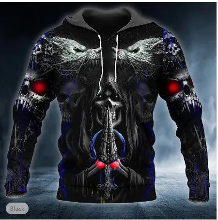 Men’s 3D Skull Hoodie