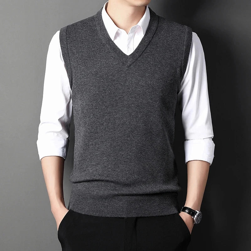 Casual Solid Color Sweater Vest