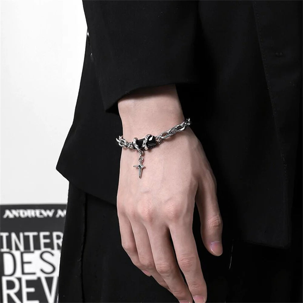 Retro Black Zircon Star Bracelet