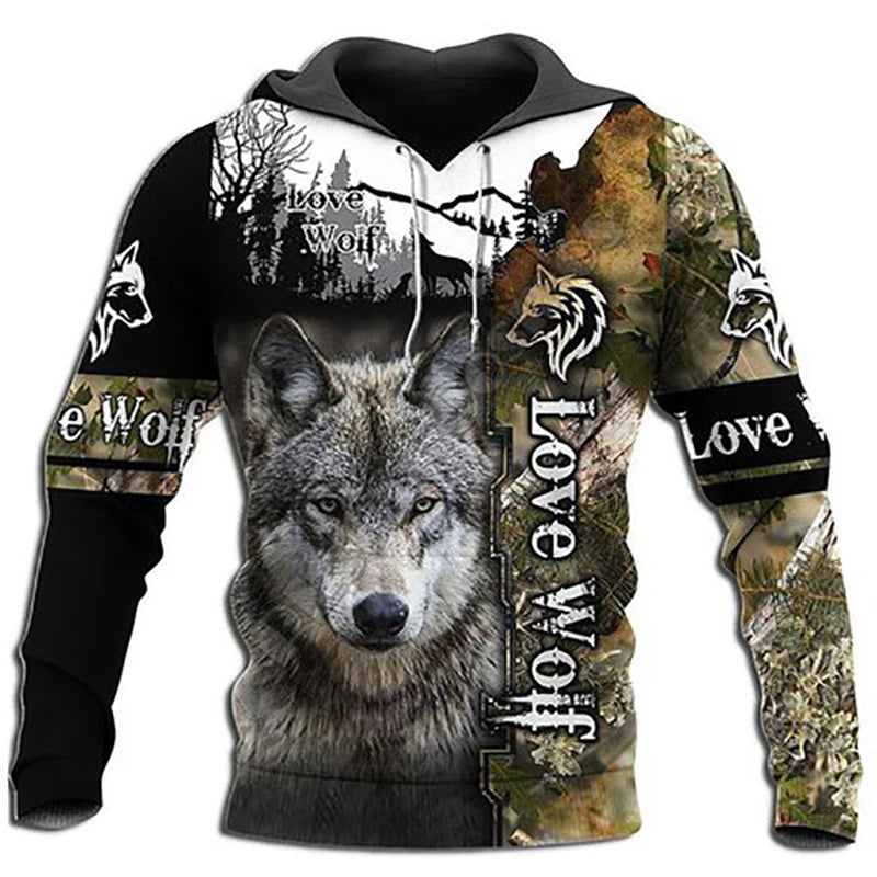 Wolf Animal Men's 3D Hoodie