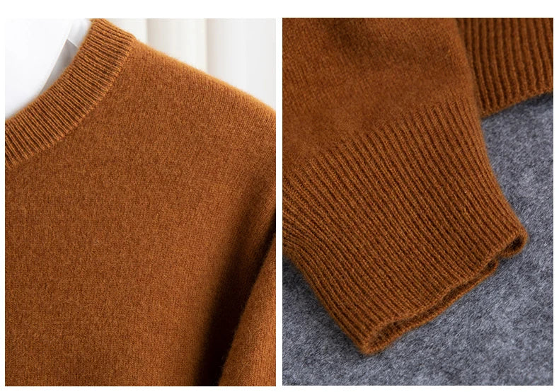 Pure Wool Men’s O-Neck Sweater