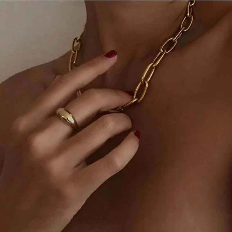 Gold Stainless Steel Chain Necklace