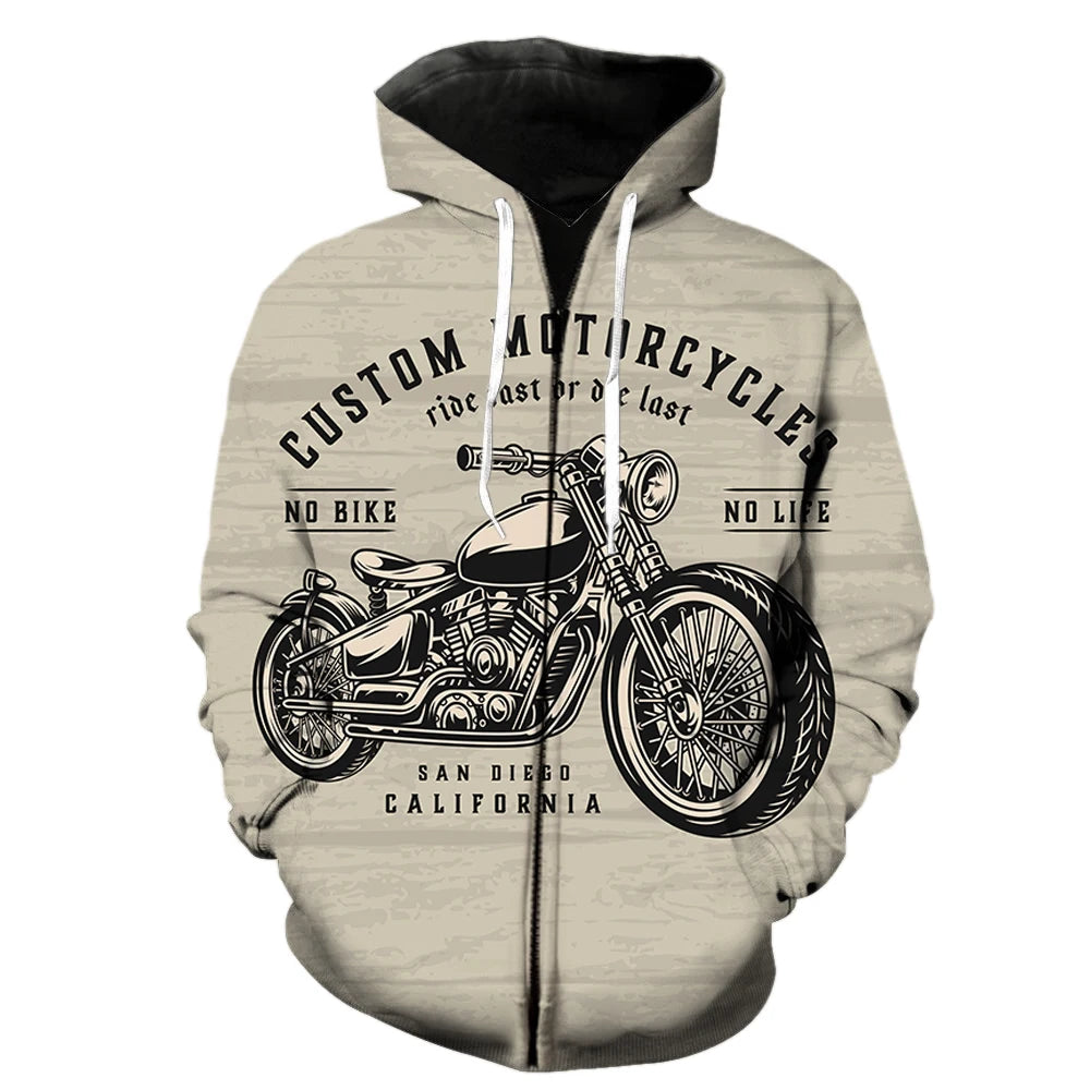 Moto Zipper Vintage Hoodie