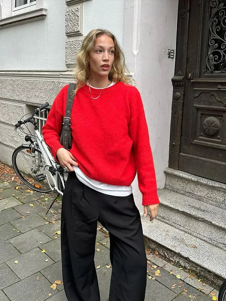 Red Knitted Pullover