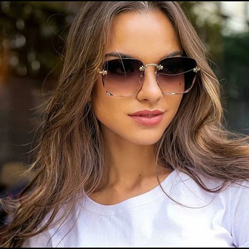 Rimless Women's Gradient Sunglasses