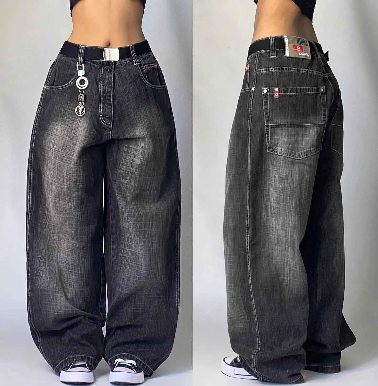 High-Waist Baggy Jeans