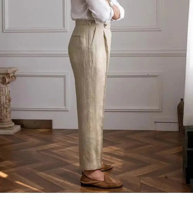 Italian Linen High-Waist Men’