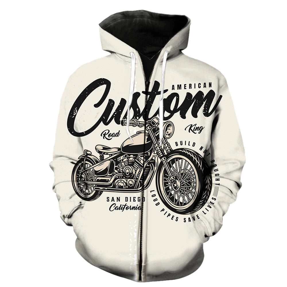 Moto Zipper Vintage Hoodie