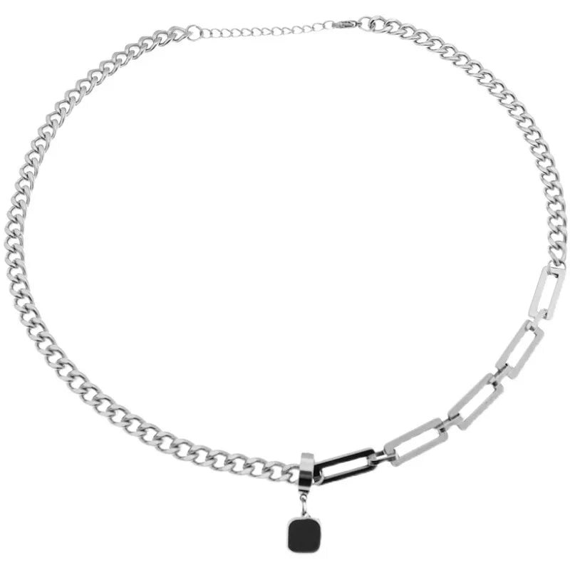 Black Square Pendant Cuba Necklace