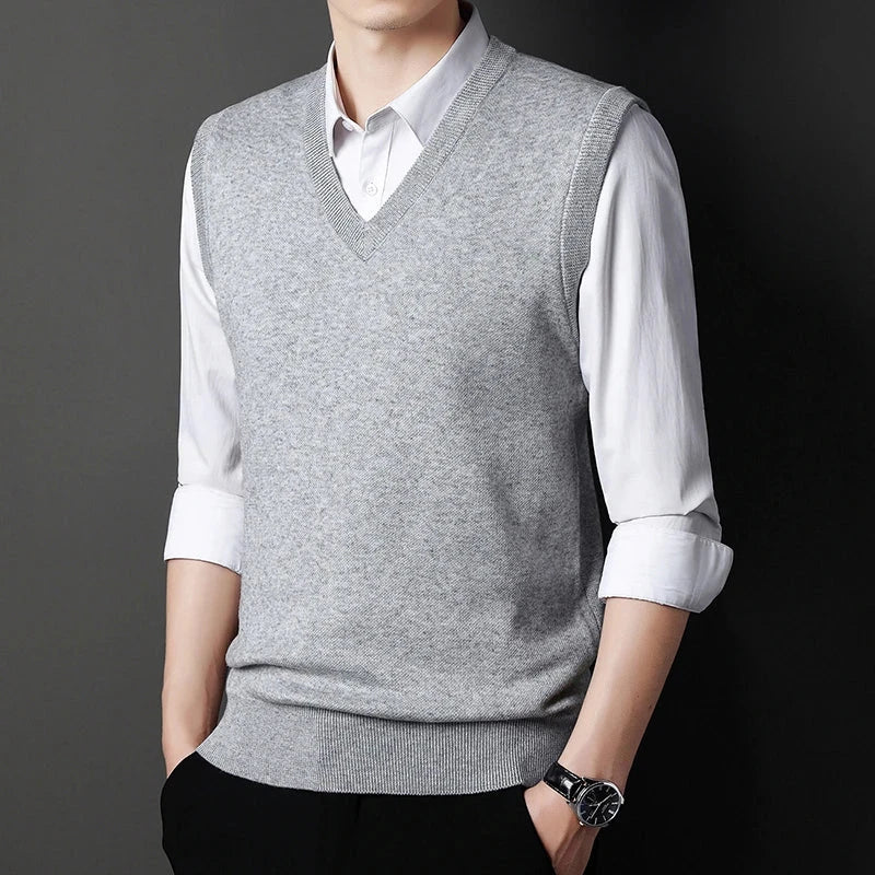 Casual Solid Color Sweater Vest