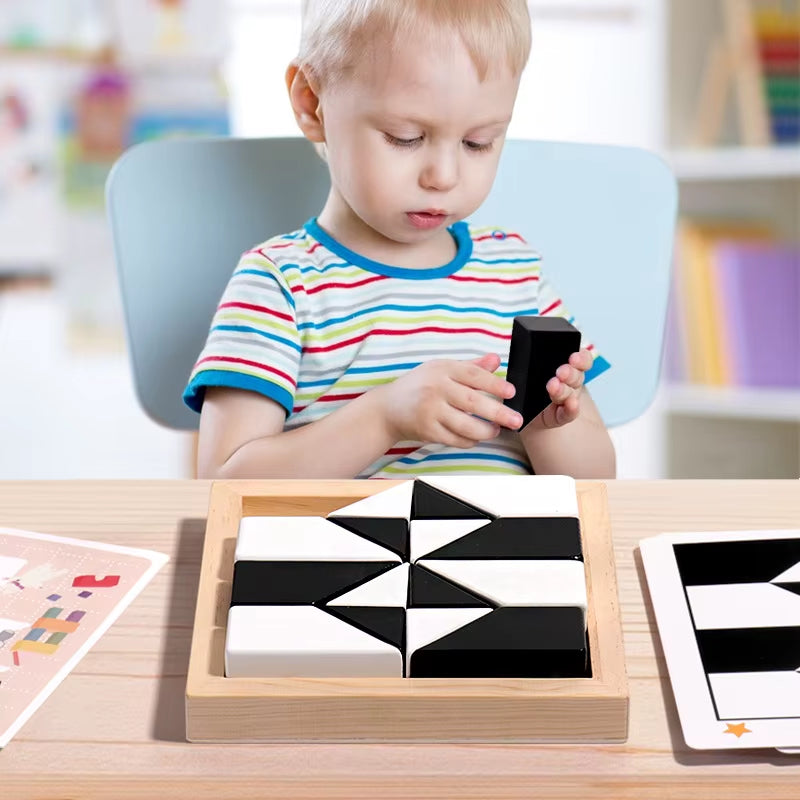 Wooden Hidden Blocks for Early Childhood Education to Cultivate Spatial Thinking Logic Training, Puzzle Interactive Toys